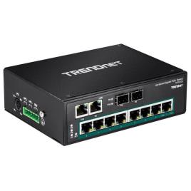 Trendnet 10 Port Hardened Power Over Ethernet+ Din Rail Switch One Size Black