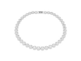 Colar Swarovski Angelical Metal Banhado A Ródio Cristais Incolores Comprimento 38 Cm
