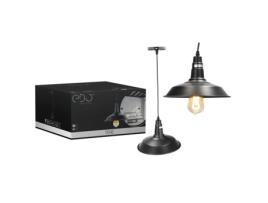 Pendente Industrial Edo Tene E27 Metal Preto Fosco Design Contemporâneo