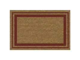 Tapete De Coco Natural Com Bordas Vermelhas 40x60cm Idmat