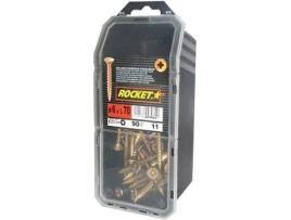 Parafuso Rocket Modelo Vynex 6x70 Mm Aço Dicromado 90 Peças Cabeça Escareada Pozi