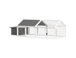 Madeira Galinheiro Abeto Madeira e Metal Bicolor 240x112,5x76 cm PAWHUT