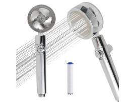 Cabeça de chuveiro de hélice de alta pressão, chuveiro economizador de água, cabeça de chuveiro de massagem portátil com rotação de 360 ° RHAJQ