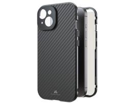 Skin Adesivo de Pedra Preta 00221252 Capa de Vidro 360° para Apple iPhone 15, Carbono Black Rock