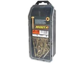 Parafuso Rocket Modelo Vynex 5x60 Mm Aço Dicromado Cabeça Escareada Pozi