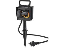 Tomada Externa 2 Fach com Temporizador e Espeto de Terra à Prova de Água IP44 Hama (00223305)