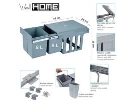 Lixeiras Embaixo Da Pia 2x 8l, Removíveis, Com Tampa Wellhome