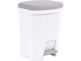 Lixeira Com Pedal Eda Plastic 27l Branco E Cinza Concreto Eda Plastique