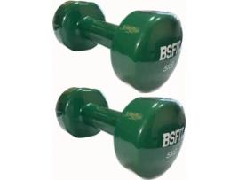Conjunto de 2 halteres de vinil antiderrapantes, peso Bsfit de 5 kg