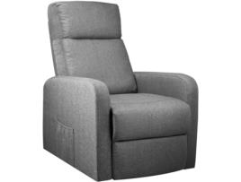 Poltrona Massagem Manual Reclinável Lumbar Heat Tecido Cinzento Gridinlux
