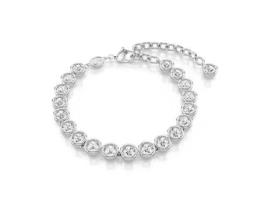 Bracelete Swarovski Bracelete Imber Metal Rodiado Cristais Incolores Comprimento 19.5 Cm