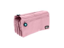 Estojo quádruplo plano Bits Amp-Bobs rosa soft 23x12 cm