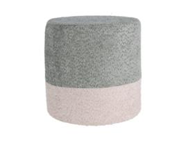 Banco Well Home Boucle Ø35cm Bege Com Azul Wellhome