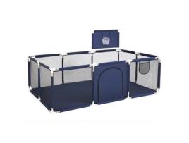 Bebê Playground Xl Cerca De Segurança Portão 124x188x66cm Cama Cercadinho Para Crianças Dentro E Ao Ar Livre Azul Euro Mega