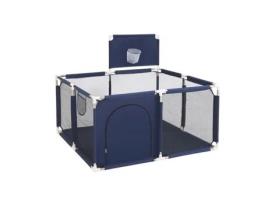 Portão De Cerca De Segurança Azul Do Playground Do Bebê 124x124x66cm Cama De Cercadinho Para Crianças Dentro E Fora Azul Euro Mega