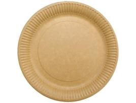 Pratos De Papelão Kraft Laminado Orgânico 18cm X50 Sphere