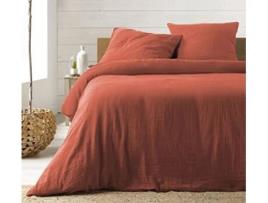 Conjunto de cama gaze algodão terracota 240 x 260 cm Promo Linge