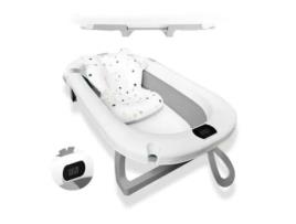 Banheira Dobrável Para Bebé Com Termómetro E Almofada Redutora, Cinzenta Home X Gym