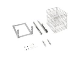 Emuca Carrinho Supra Extraível Com Montagem Inferior Com Fecho Suave, Módulo 400mm, Aço, Cromado