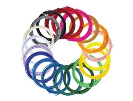 Fio de Filamento Flow 20 Pla 20 Cores Refil Polylactic Acid Preto, Azul, Verde Escuro, Rosa Escuro, Dourado, Verde 3doodler (pla)