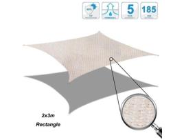 Cool Area Shade Sail - Pano Solar Retangular 2x3m - Proteção Raios UV Resistente e Respirável - Cor Creme COOL AREA