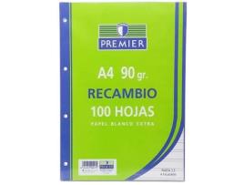 Livro Recambio A4 100h 4 Taladros 90g Pauta 3,5mm C/m Premier De Desconocido (espanhol)