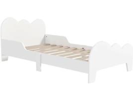 Cama de Madeira para Crianças MDF cor Blanco 143,5x74,5x56 cm AIYAPLAY