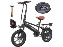 Bicicleta Elétrica NIUBILITY B16S 350W 36V 14.5Ah 30Km-H 100Kg Roda de 16 Polegadas Preta