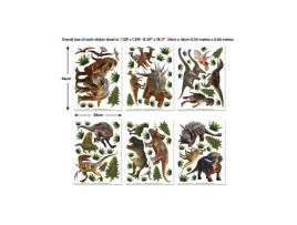 Conjunto de 80 adesivos de dinossauro 34x46 cm L Walltastic