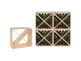 Porta Garrafas Em Árvore Cúbica 40 Lugares Lombardiangelo Madeira Natural Adulto