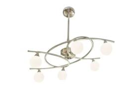 Candeeiro De Teto 6 Luzes Lotto Níquel Acetinado Cr 046 2195 6 053 Cristalrecord