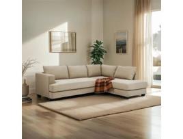 Sofá 3 lugares com chaise longue designer em tecido bege Avior Modus Sofá