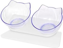 Tigelas Duplas Elevadas para Gatos e Cães com Suporte Inclinado de 15° para Cães Pequenos KOFIHETY