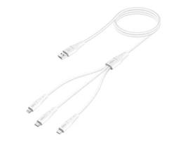 Cabo Usb Para Lightning Usb CE Micro Usb Branco Inkax