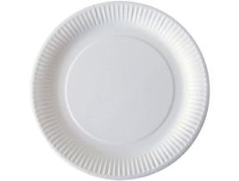 Prato Descartável De Papelão Branco 23 Cm X50 Greenday