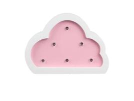 Castiçal de Madeira Infantil Nuage Tom e Zoe Rosa Suave Led 12x3x9 Cm