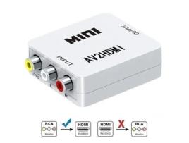 Conversor De Vídeo Branco Av Rca Cvbs Para 1080p Mini Av2hdmi Adaptador Para Conversor De Projetor Cvbs Box Lionsteel