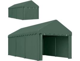 Tenda Garagem Aço Galvanizado e Poliéster cor Verde 594x300x280 cm OUTSUNNY