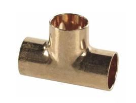 Acessório de Tubo Tê Junção de Cobre para Solda 22X22X22 mm Instalação de Água
