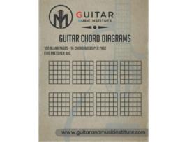 Livro Guitar Chord Diagrams 100 Pages - 16 Chord Boxes Per Page Five Frets Per Box De Mr Ged Brockie (inglês)
