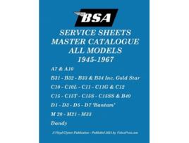 Livro Bsa Service Sheets Master Catalogue For All Models 1945 To 1967 De Floyd Clymer (inglês)