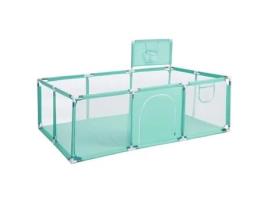 Parque Infantil Verde Xl Cerca De Segurança Portão 124x188x66cm Cama Cercadinho Para Crianças Dentro E Fora Verde Euro Mega