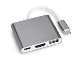 Ohryc 4k Usb C Hub Adaptador Para Hdmi Compatível Com Ios E Chrome Os Cor Cinza