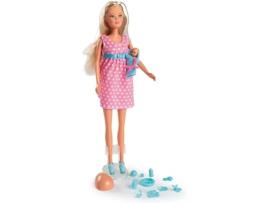 Boneca Fashion Grávida Silvertorn Steffi Love 10 Acessórios Incluídos Rosa