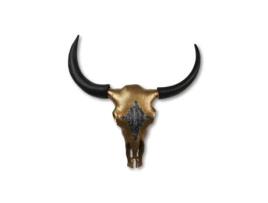 Cabeça de bisão decorativa em metal preto 80 x 80 x 10 hsm coleção