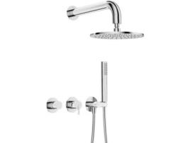 Conjunto de chuveiro oculto com chuveiro suspenso e misturador horizontal Deante