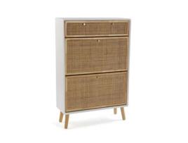 Sapateira Versa Vega Rotim Madeira De Paulónia 25,5 X 106 X 70 Cm