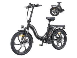 Hillmiles Mileport 1 Bicicleta Elétrica 250W 36V 13AH 25km/h 100km Alcance Máximo Dianteira Garfo Shimano 7 Velocidades Suspensão Preto