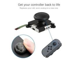Kit de Reparo de Joystick 3D Preto para Nintendo Switch Tomadas de Reposição AIHONTAI