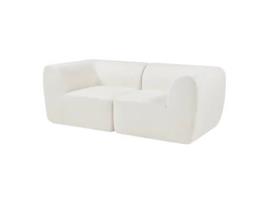 Sofá Modular De 2 Lugares Hurvas Bouclé Branco Creme En.casa